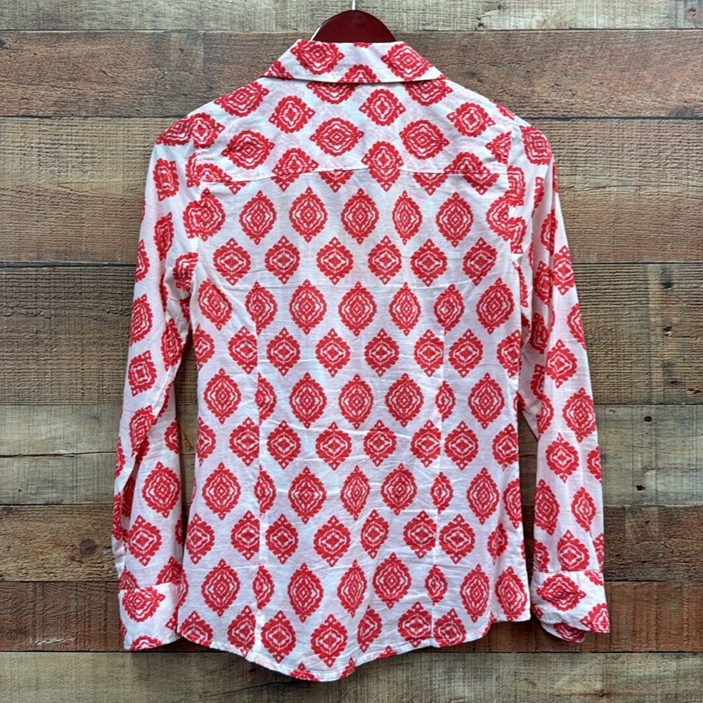 Crown & Ivy India Print Button Down Shirt Size small
